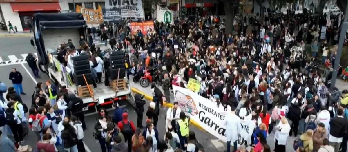 Movilización por la crisis del hospital Garrahan. CAPTURA DE VIDEO
