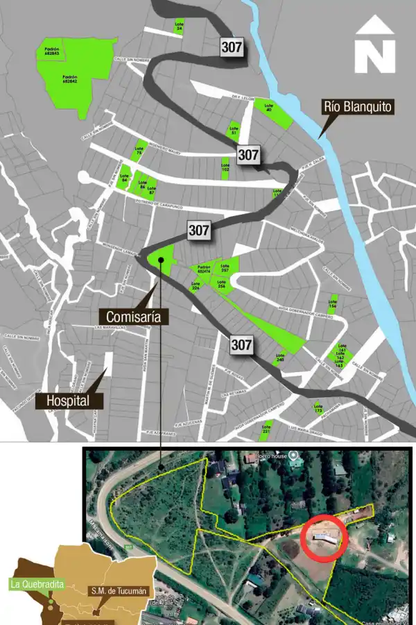 Dónde están los lotes fiscales con casas en La Quebradita