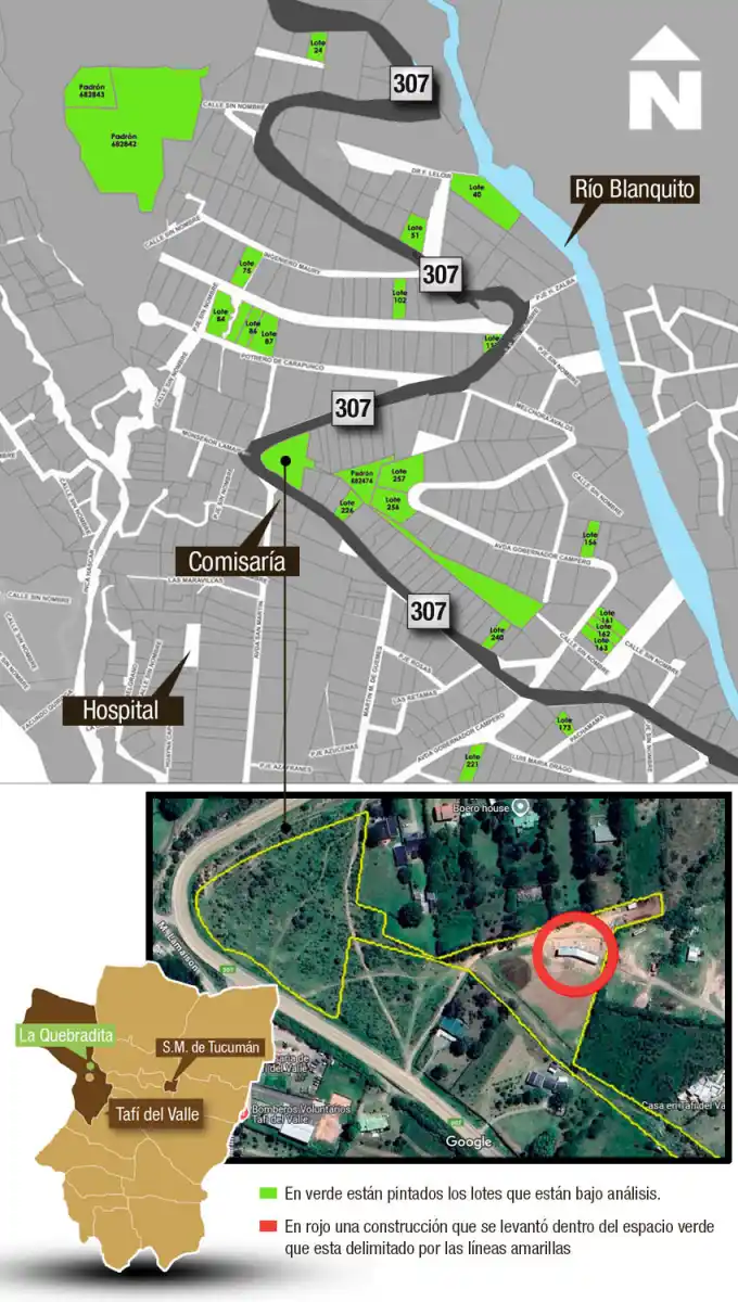 Dónde están los lotes fiscales con casas en La Quebradita