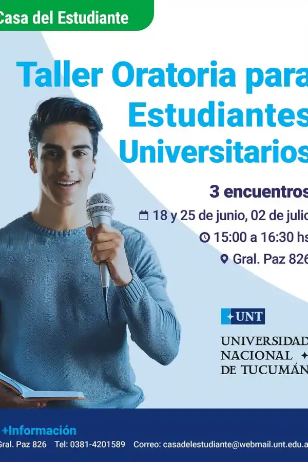 ORATORIA. La UNT lanza un taller para estudiantes que buscan mejorar su expresión oral en exámenes y presentaciones académicas.