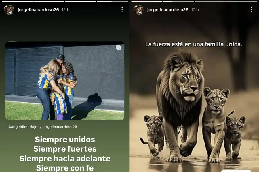 Jorgelina Cardoso celebra su regreso a Rosario con Di María.