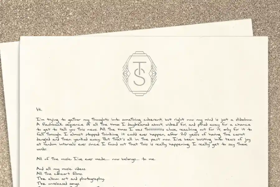 LA CARTA A SUS FANS. Taylor hizo un extenso descargo sobre lo que vivió estos años. / TAYLORSWIFT.COM