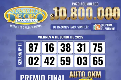Los Números de Oro de LA GACETA del 6 de junio de 2025