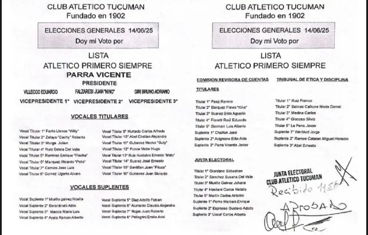 Lista: ATLÉTICO PRIMERO SIEMPRE