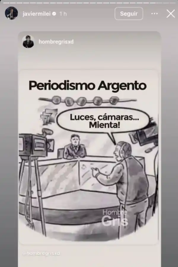 Javier Milei volvió a atacar al periodismo en el Día del periodista