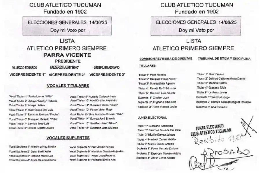 Lista: ATLÉTICO PRIMERO SIEMPRE
