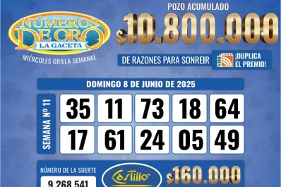 Los Números de Oro de LA GACETA del 8 de junio de 2025