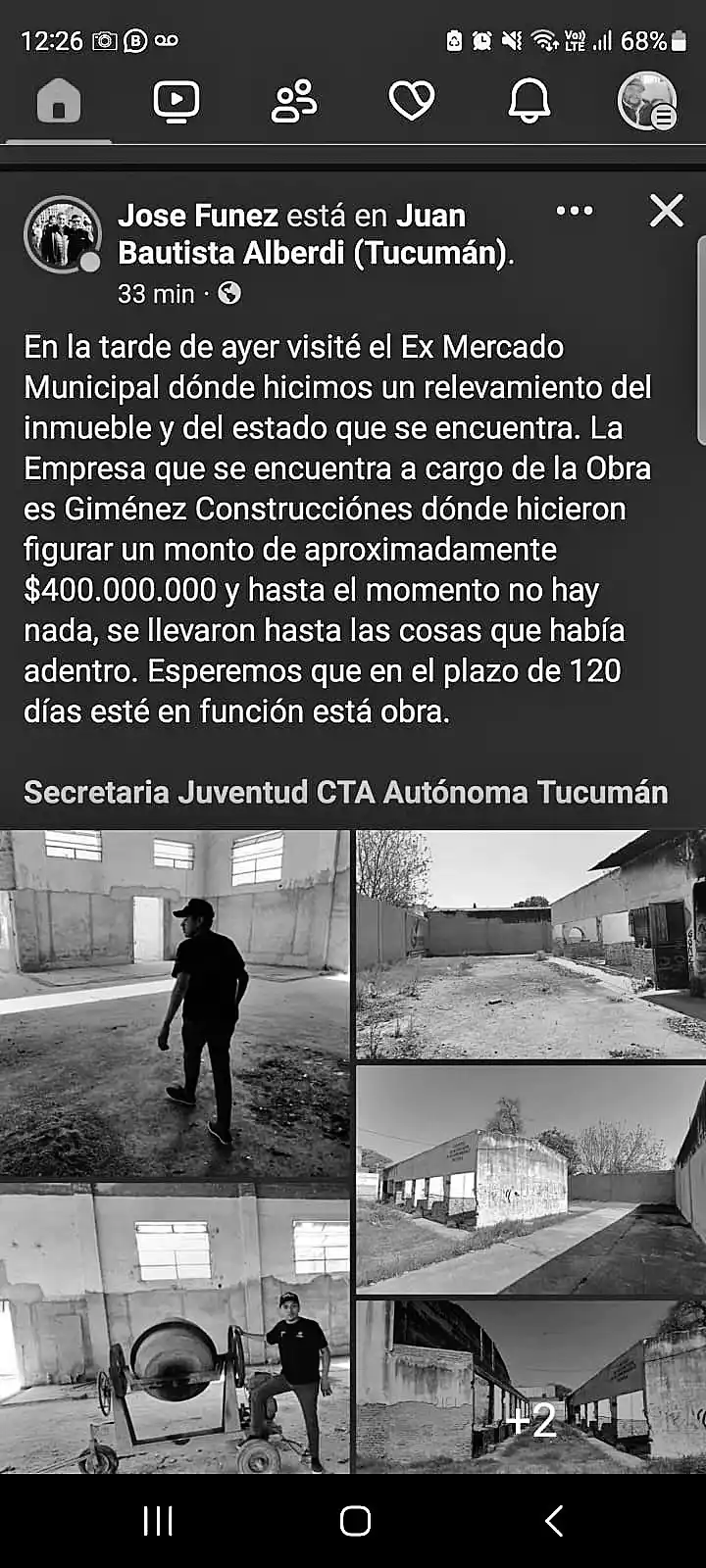 FACEBOOK. Página de la empresa de Giménez.