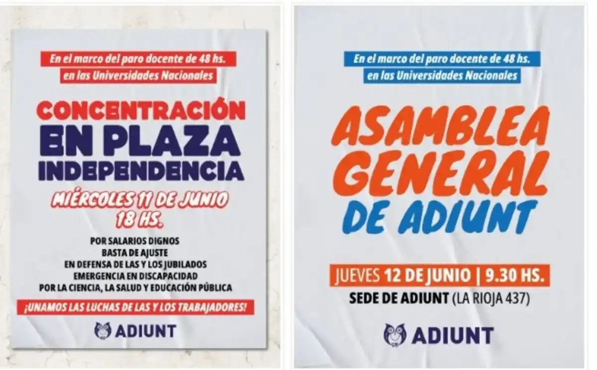 Adiunt convoca a un paro nacional universitario de 48 horas en defensa del salario y la educación pública