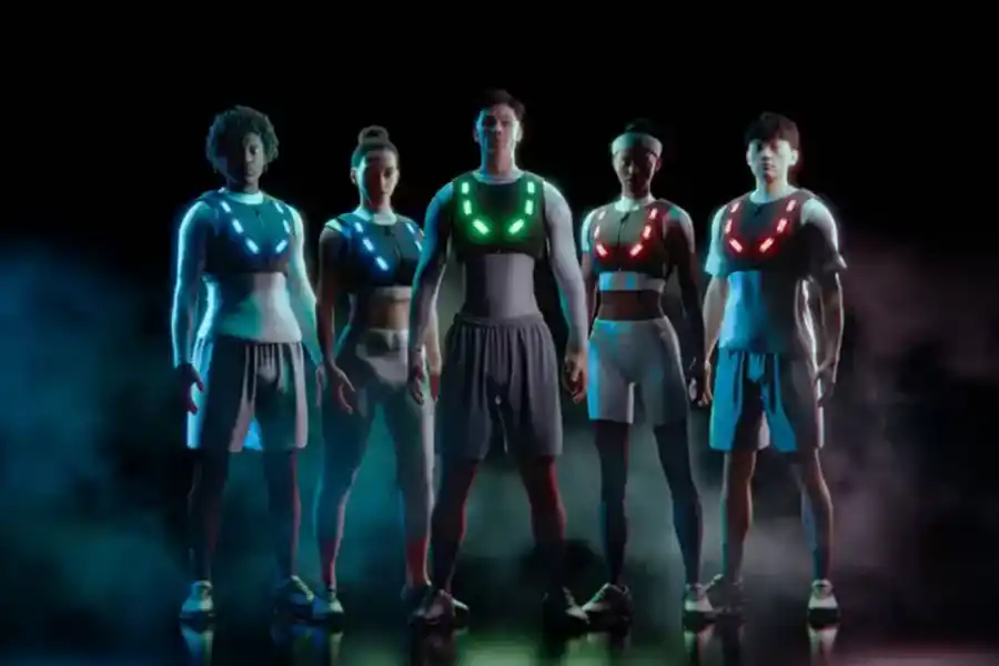 STARTUP DEPORTIVA. La tecnología incluye pecheras con luces LED e inteligencia artificial. / VIXON