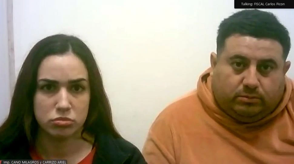 LOS ACUSADOS. Milagros Cano estará con prisión preventiva durante dos meses. Ariel Carrizo continuará el proceso en libertad.