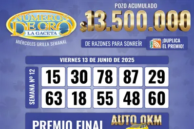 Los Números de Oro de LA GACETA del 13 de junio de 2025