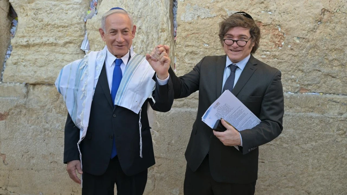 Javier Milei y Benjamín Netanyahu  