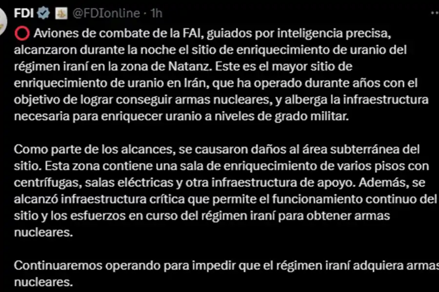 Israel aseguró que Irán lanzó una ofensiva con 100 drones