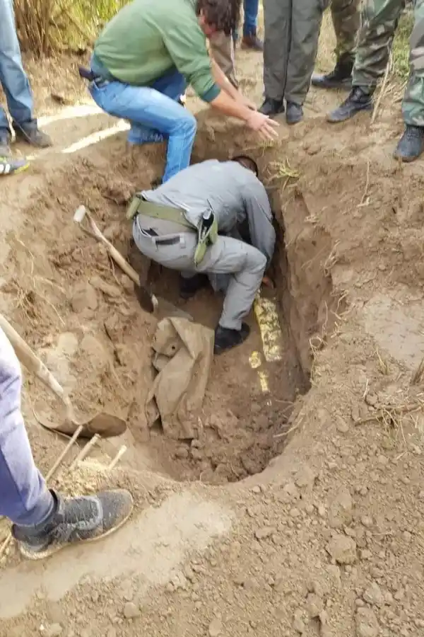 RECUERDO. El clan enterraba la marihuana en una finca.