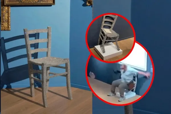 Video viral: se sentó sobre la popular Silla de Van Gogh en un museo y causó destrozo