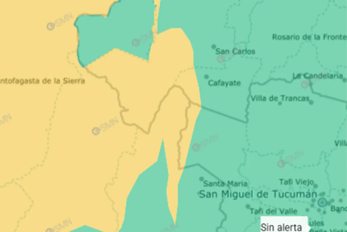 La alerta por vientos llegará parcialmente a Tucumán y afectará la zona de los valles.