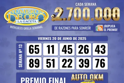 Los Números de Oro de LA GACETA del 20 de junio de 2025