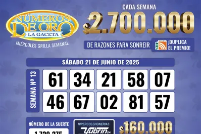 Los Números de Oro de LA GACETA del 21 de junio de 2025