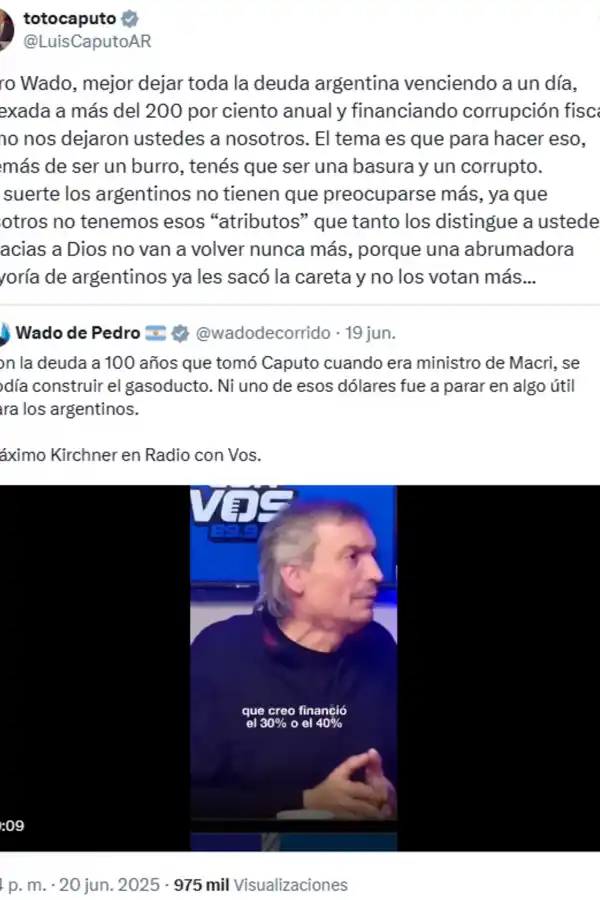 Foto tomada de X/@LuisCaputoAR.