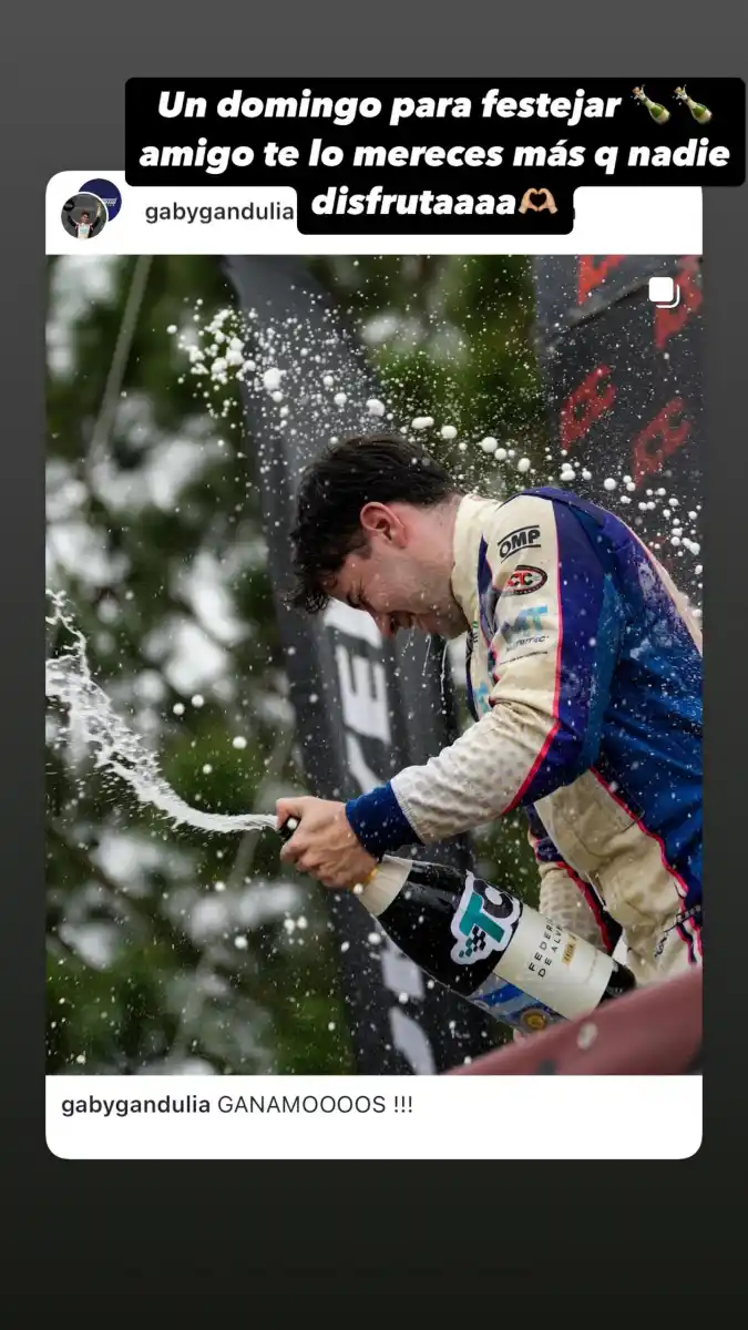 El conmovedor mensaje de Franco Colapinto a Gabriel Gandulia tras su victoria en el TC Pista