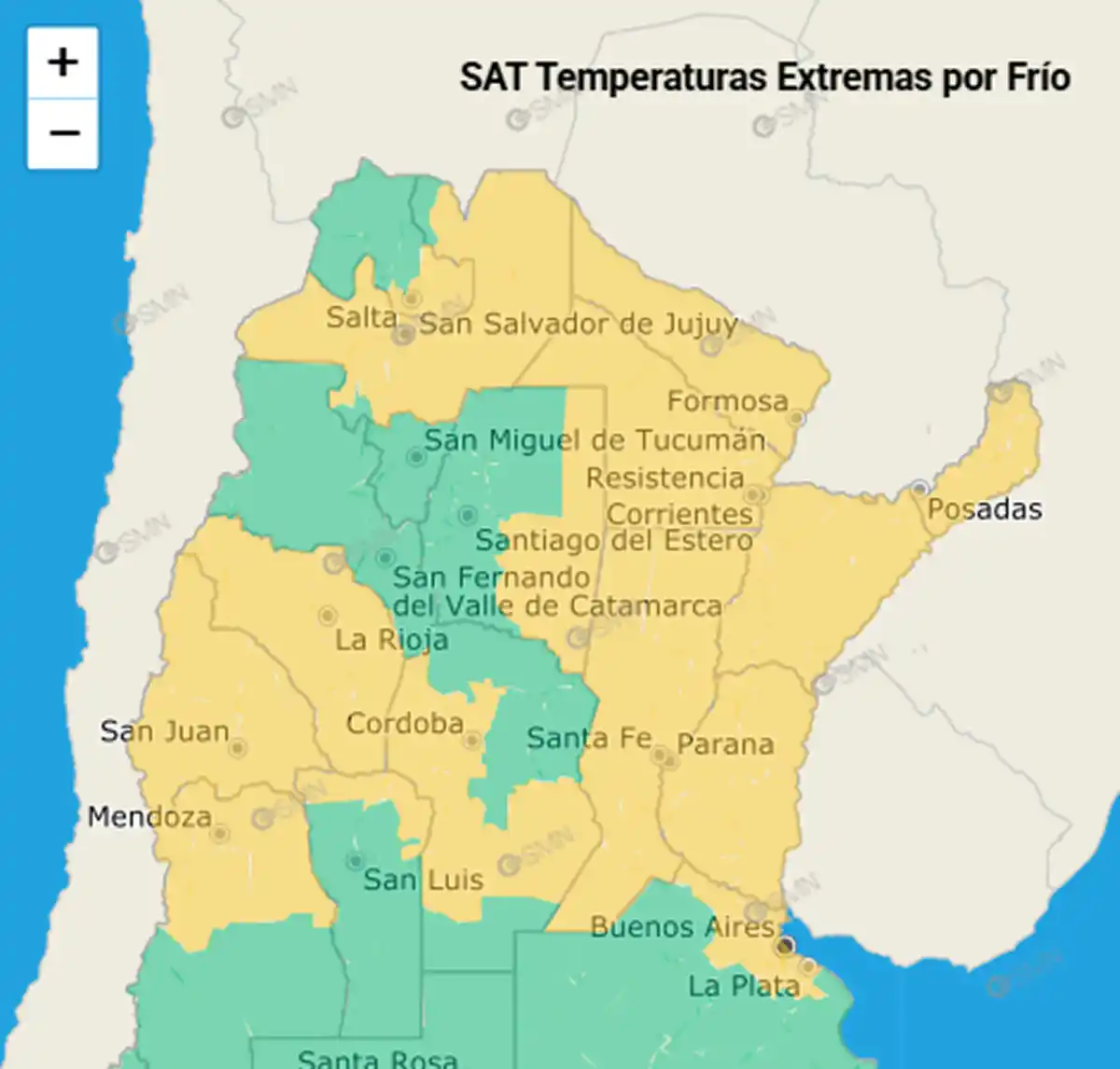 Mapa emitidio el 23 de julio de 2025.