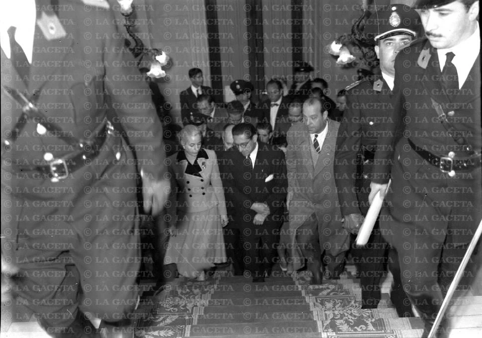 Recuerdos fotográficos: Evita y Riera, en la visita de 1950