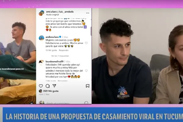 Un anillo, un bombón gigante y un “sí”: la propuesta tucumana que emocionó a toda la Argentina