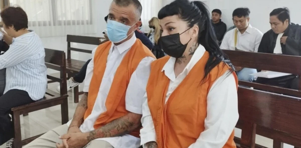 INDONESIA. Eleonora Gracia y Elliot James Shaw están acusados de traficar cocaína en Bali, Indonesia. Foto: AP
