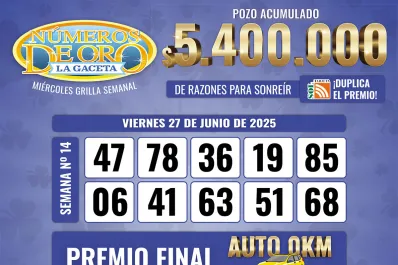 Los Números de Oro de LA GACETA del 27 de junio de 2025
