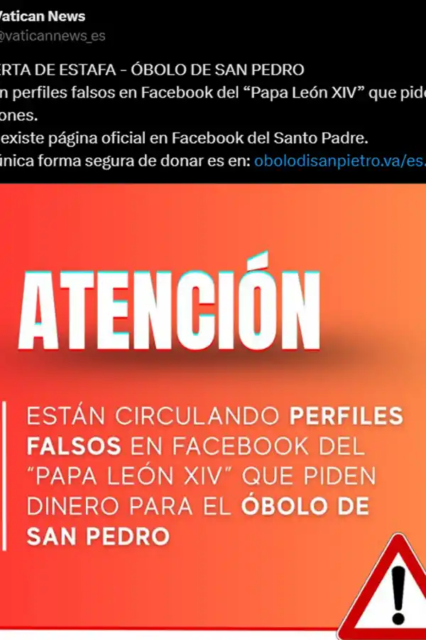 Estafadores pidieron dinero en nombre del Papa y el Vaticano alertó al respecto
