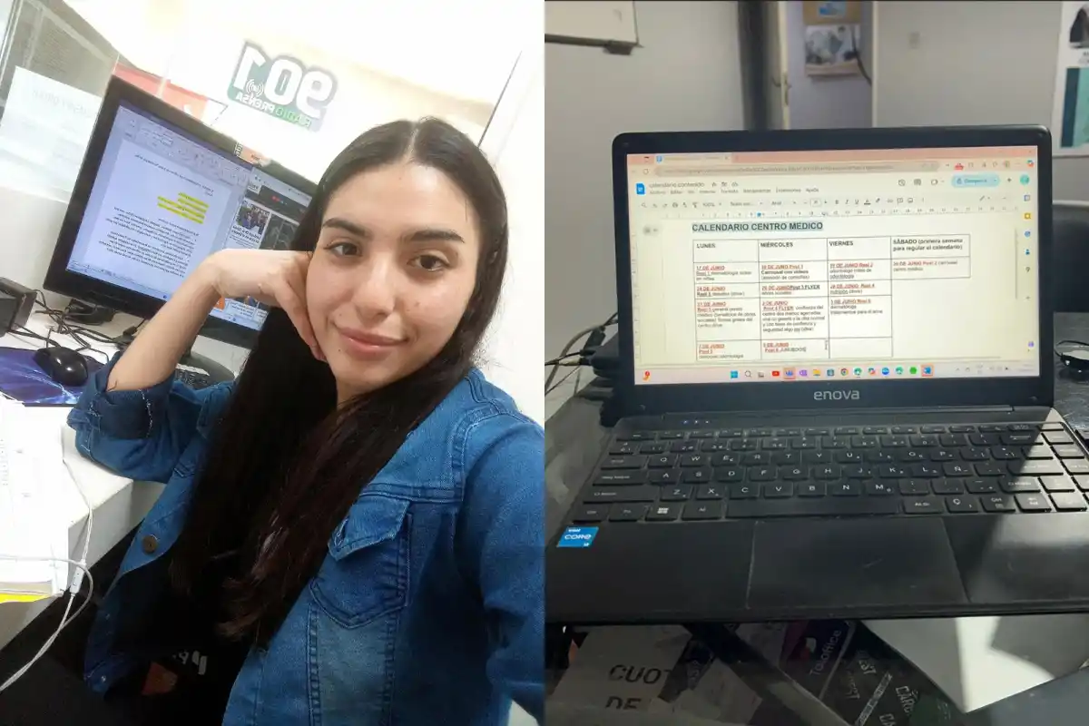 EN ACCIÓN. Mónica Díaz organiza sus ideas en un calendario de contenido y diseña piezas en Canva para redes sociales. 