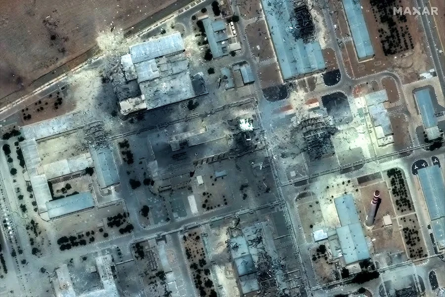 INFRAESTRUCTURA NUCLEAR. Daños producidos por las bombas norteamericanas sobre la planta de Isfahán.
