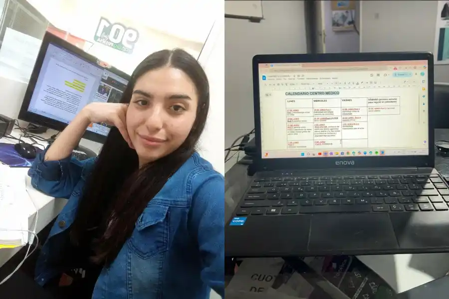 EN ACCIÓN. Mónica Díaz organiza sus ideas en un calendario de contenido y diseña piezas en Canva para redes sociales. 