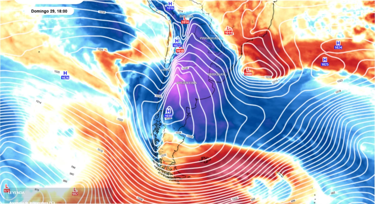 Un nuevo descenso térmico marcará el fin de semana. Fuente: Meteored.