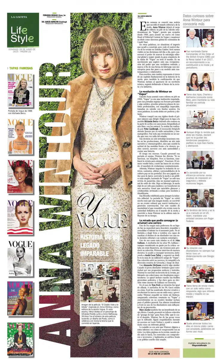 Anna Wintour y Vogue: historia de un legado imparable