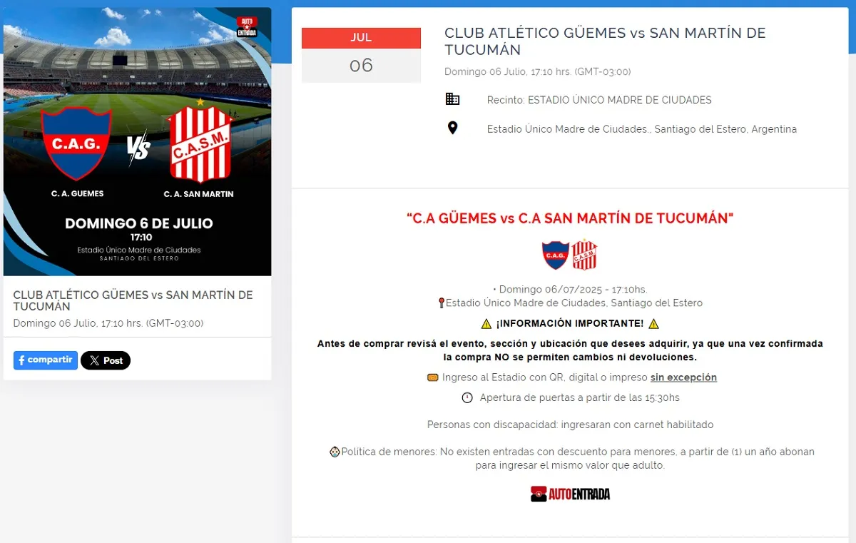 Todo lo que tenés que saber sobre el partido entre San Martín y Güemes en el Madre de Ciudades