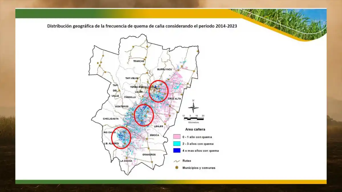 Puntos críticos de incendios, según estudios satelitales de la Estación Experimental Obispo Colombres.