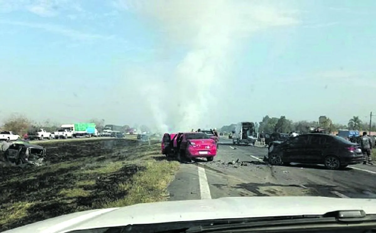 Accidente múltiple en ruta 38 a la altura de la localidad de Los Aguirre.