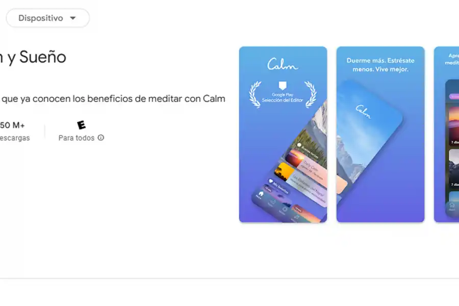 CALM. Ideal para relajarse, esta app combina música suave, sonidos de la naturaleza, cuentos para dormir y meditaciones guiadas. / CAPTURA DE PANTALLA
