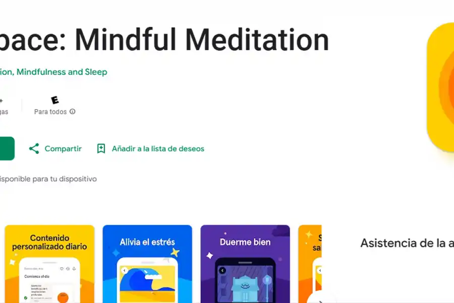 HEADSPACE. Se enfoca en enseñar a meditar de manera simple y accesible. / CAPTURA DE PANTALLA