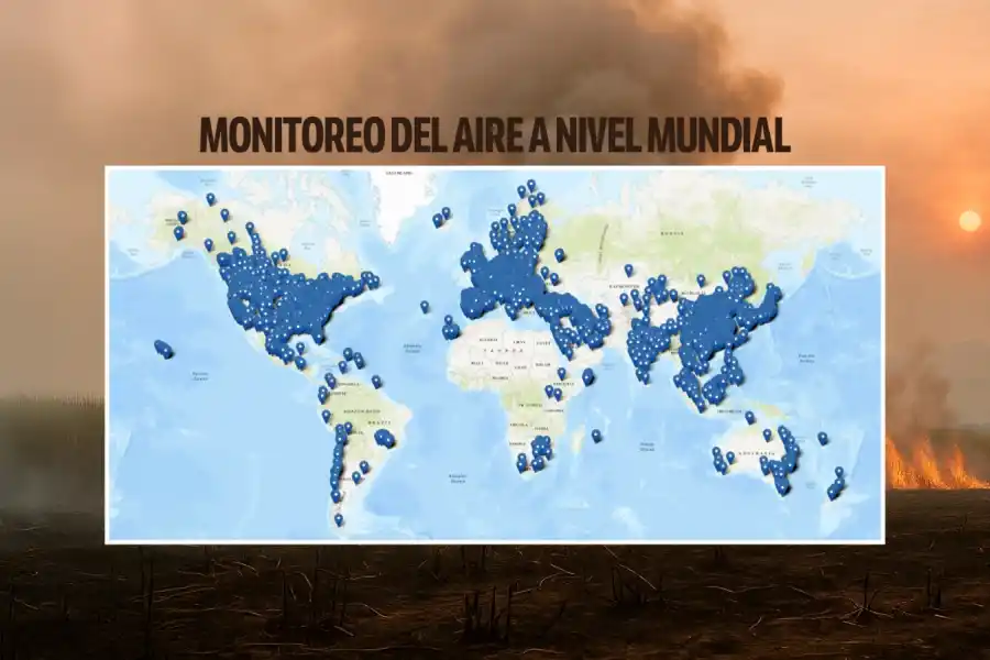 Imágenes de sistemas de monitoreos del aire alrededor del mundo