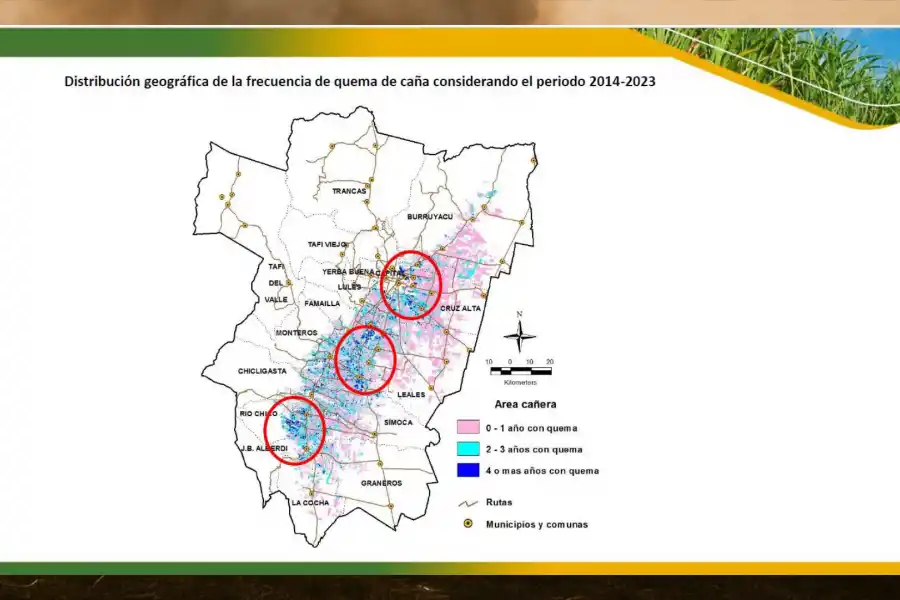 Puntos críticos de incendios, según estudios satelitales de la Estación Experimental Obispo Colombres.