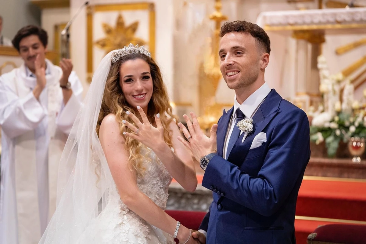 Diego Jota y su esposa, Rute Cardoso, el día de su boda, hace 11 días.