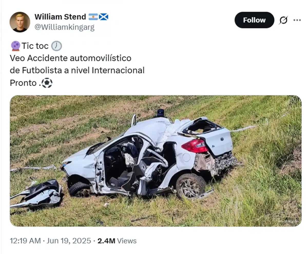Qué dijo el influencer-vidente que anticipó en junio el grave accidente de un futbolista internacional
