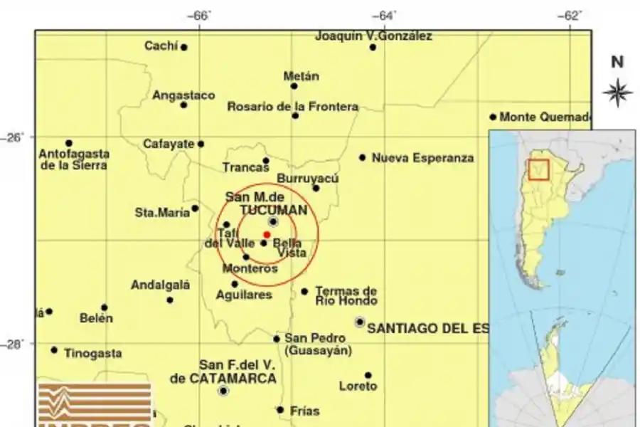 Un temblor de 3,7 grados sacudió a Tucumán a la 1.17 de la madrugada