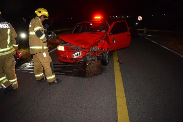 Choque con unanimal en la 65: violento impacto ayer en la madrugada cerca de Alpachiri