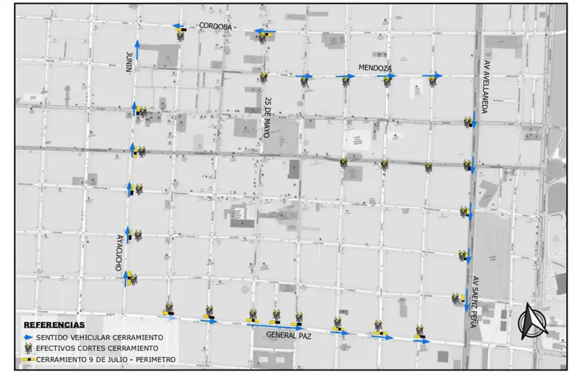 Atención, conductores: estos son los cortes de calles previstos por los festejos del 9 de julio