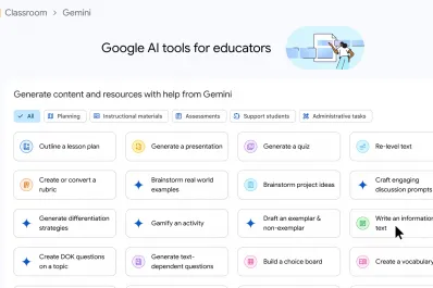 Gemini suma herramientas para usar IA en la escuela de forma crítica y creativa