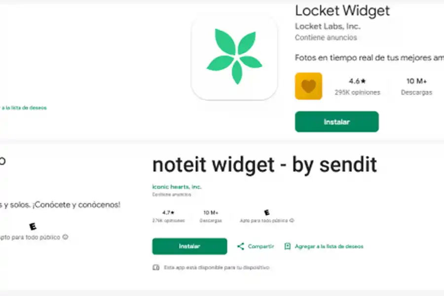 OTRAS APPS. Time Tree, MindBridge, Noteit y Locket también forman parte de la lista. / CAPTURA DE PANTALLA